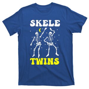 Twins Halloween Matching Skeletwins Funny Dancing Skeletons T-Shirt