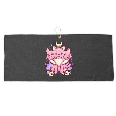 Three Headed Moon Dogs Large Microfiber Waffle Golf Towel