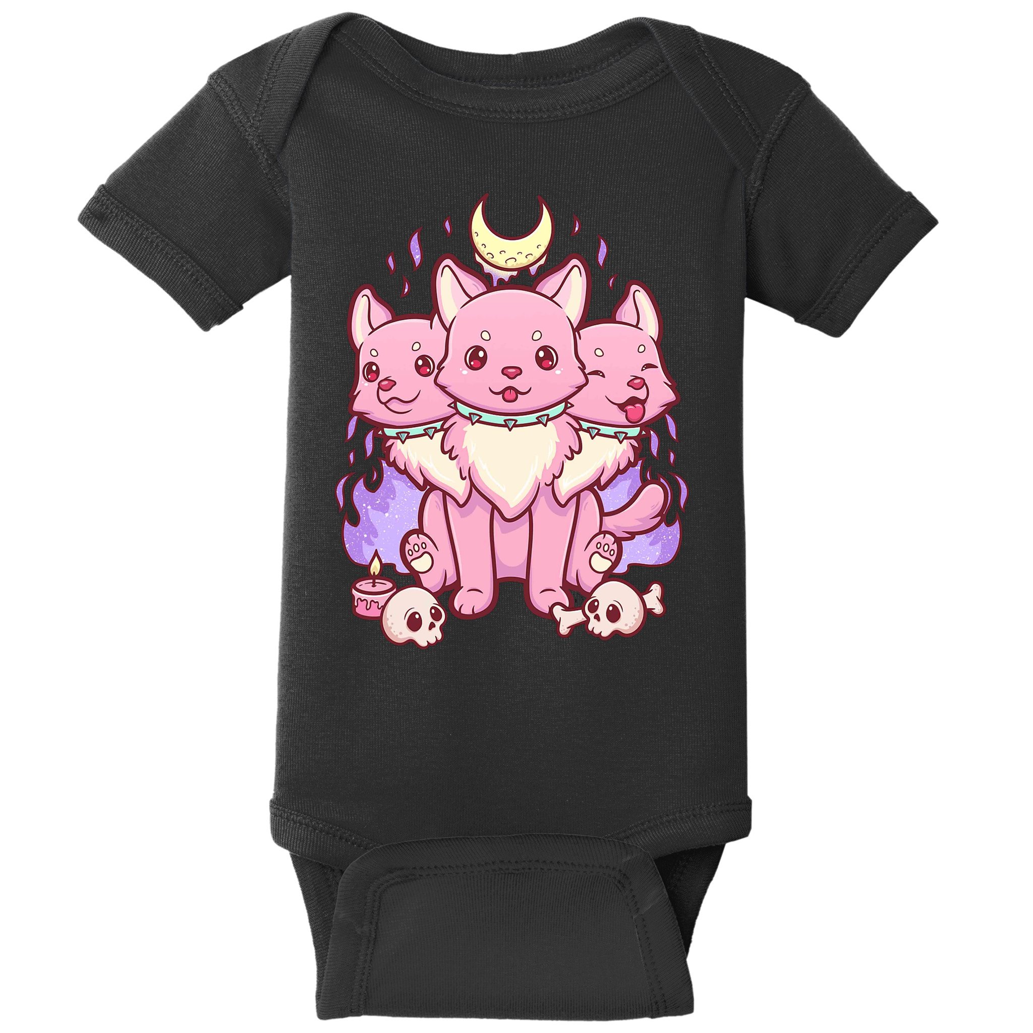 Three Headed Moon Dogs Baby Bodysuit