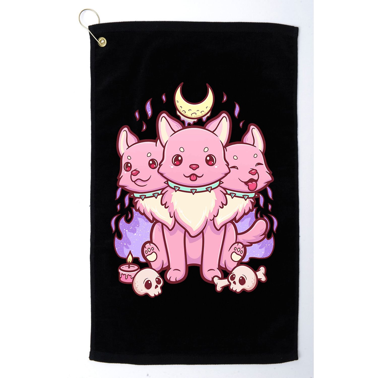 Three Headed Moon Dogs Golf Towel