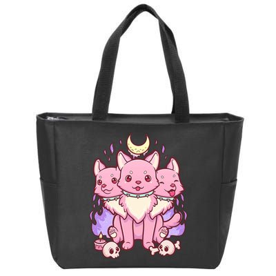 Three Headed Moon Dogs Zip Tote Bag