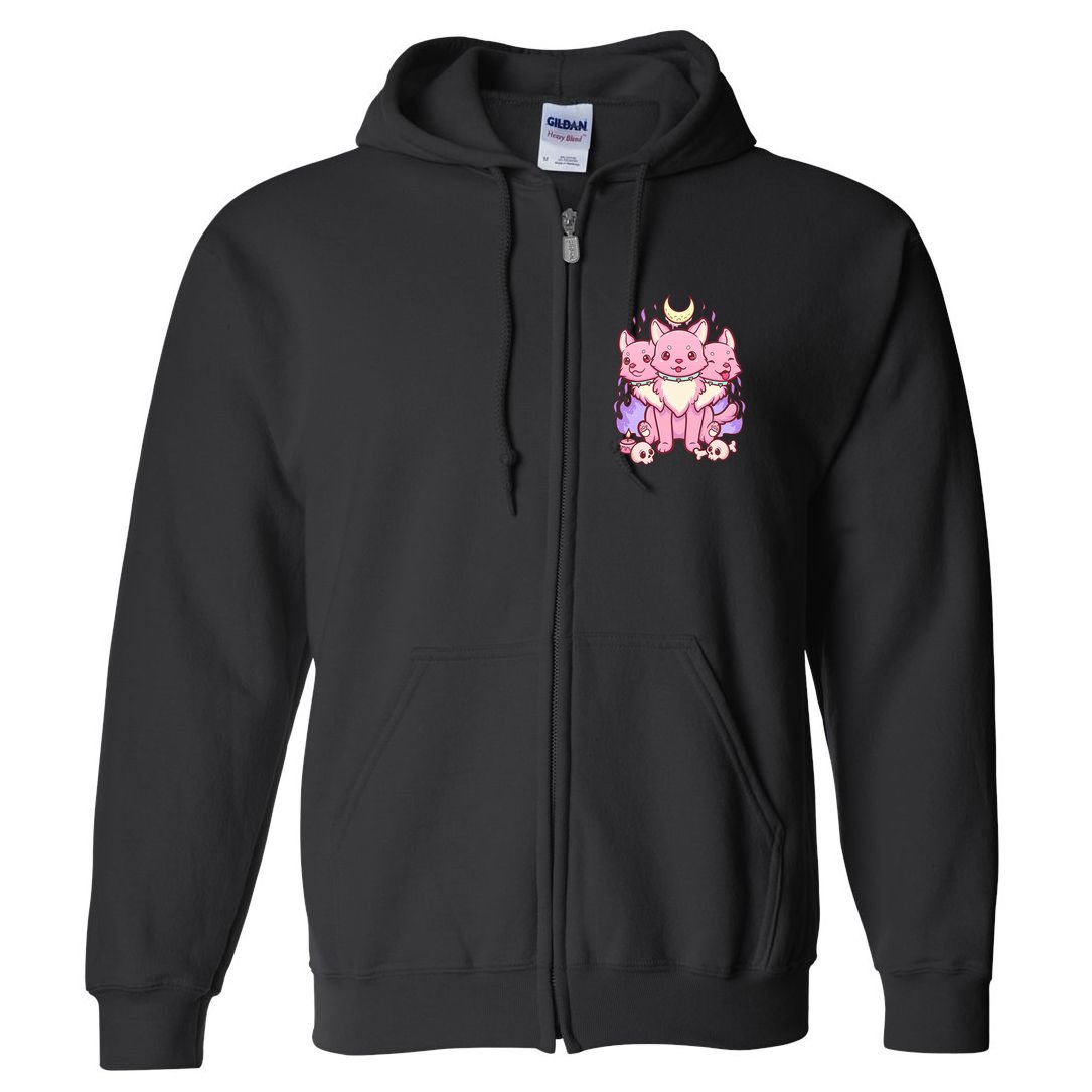Three Headed Moon Dogs Full Zip Hoodie