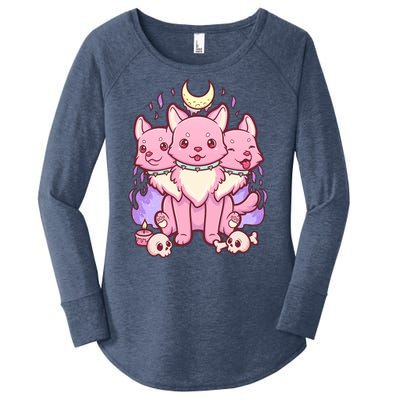 Three Headed Moon Dogs Women's Perfect Tri Tunic Long Sleeve Shirt