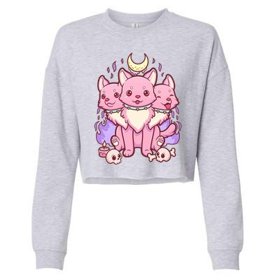 Three Headed Moon Dogs Cropped Pullover Crew