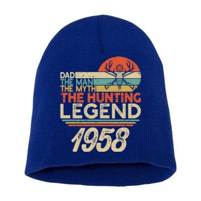 The Hunting Myth Legend Dad Born In 1958 Vintage Hunter Gift Short Acrylic Beanie