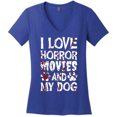 Thriller Horror Movies Scary Film Lovers Halloween Fans Women's V-Neck T-Shirt