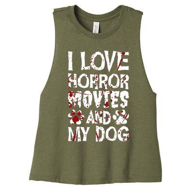 Thriller Horror Movies Scary Film Lovers Halloween Fans Women's Racerback Cropped Tank