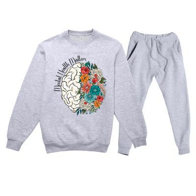 Tal Health Matters Floral Human Brain Inspirational Premium Crewneck Sweatsuit Set