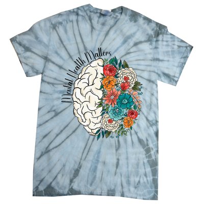 Tal Health Matters Floral Human Brain Inspirational Tie-Dye T-Shirt