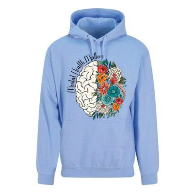 Tal Health Matters Floral Human Brain Inspirational Unisex Surf Hoodie