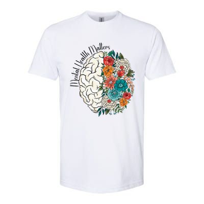 Tal Health Matters Floral Human Brain Inspirational Softstyle CVC T-Shirt