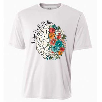 Tal Health Matters Floral Human Brain Inspirational Cooling Performance Crew T-Shirt