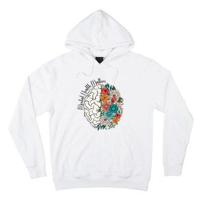 Tal Health Matters Floral Human Brain Inspirational Hoodie