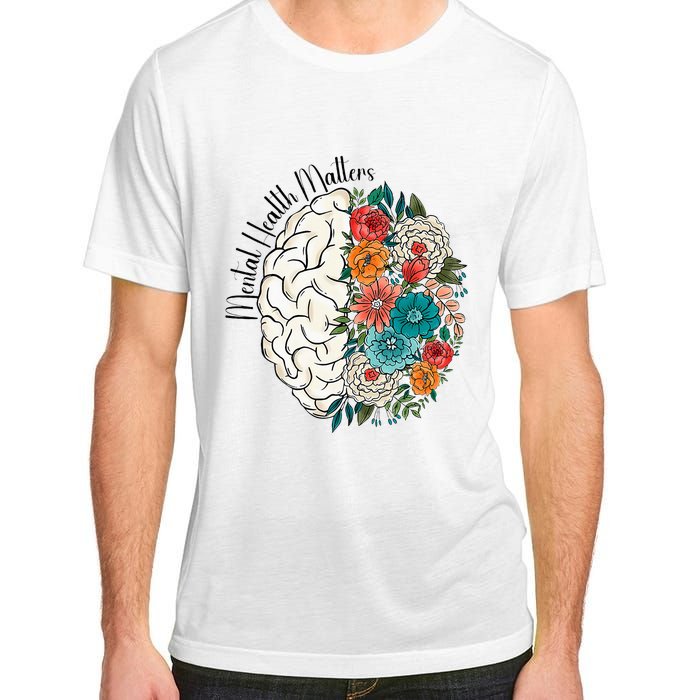 Tal Health Matters Floral Human Brain Inspirational Adult ChromaSoft Performance T-Shirt