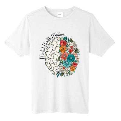 Tal Health Matters Floral Human Brain Inspirational Tall Fusion ChromaSoft Performance T-Shirt