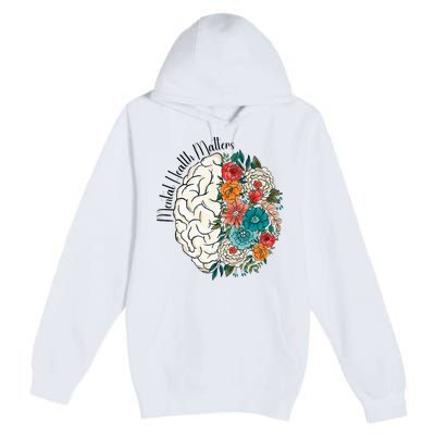 Tal Health Matters Floral Human Brain Inspirational Premium Pullover Hoodie