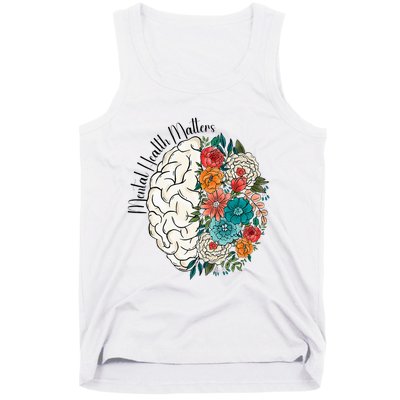 Tal Health Matters Floral Human Brain Inspirational Tank Top