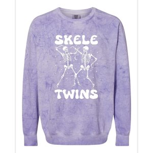 Twins Halloween Matching Skeletwins Colorblast Crewneck Sweatshirt