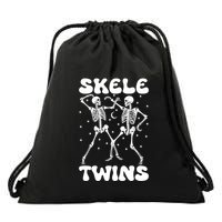 Twins Halloween Matching Skeletwins Drawstring Bag