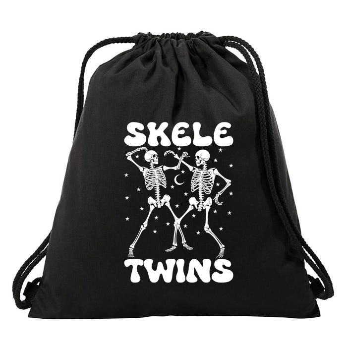 Twins Halloween Matching Skeletwins Drawstring Bag