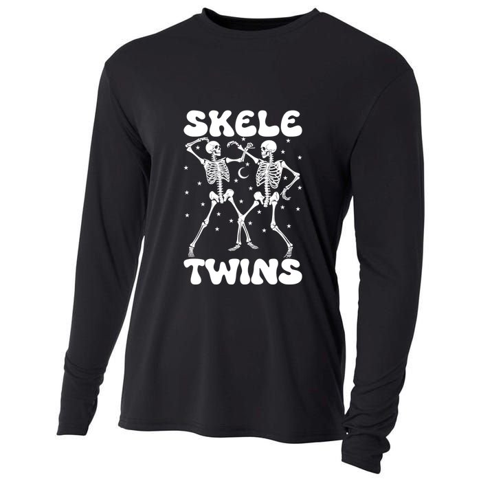 Twins Halloween Matching Skeletwins Cooling Performance Long Sleeve Crew