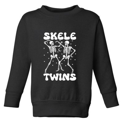 Twins Halloween Matching Skeletwins Toddler Sweatshirt