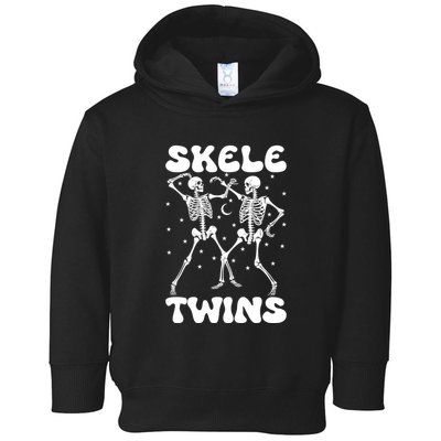 Twins Halloween Matching Skeletwins Toddler Hoodie