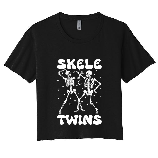 Twins Halloween Matching Skeletwins Crop Top