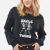 Twins Halloween Matching Skeletwins Cropped Pullover Crew