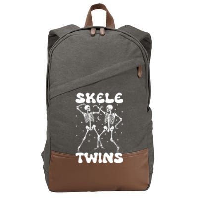 Twins Halloween Matching Skeletwins Cotton Canvas Backpack