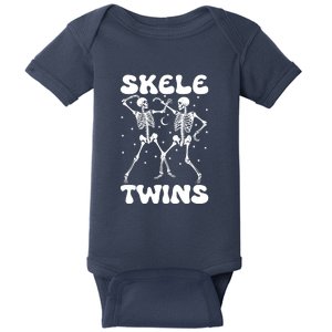 Twins Halloween Matching Skeletwins Baby Bodysuit