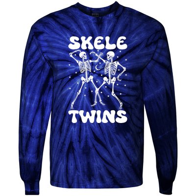 Twins Halloween Matching Skeletwins Tie-Dye Long Sleeve Shirt