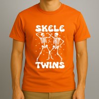 Twins Halloween Matching Skeletwins T-Shirt