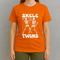 Twins Halloween Matching Skeletwins T-Shirt