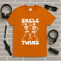Twins Halloween Matching Skeletwins T-Shirt