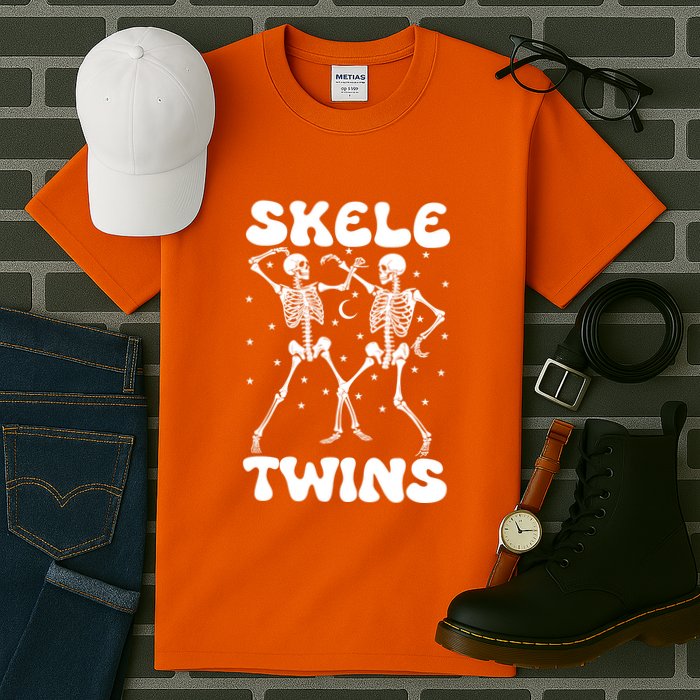 Twins Halloween Matching Skeletwins Tall T-Shirt