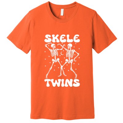 Twins Halloween Matching Skeletwins Premium T-Shirt