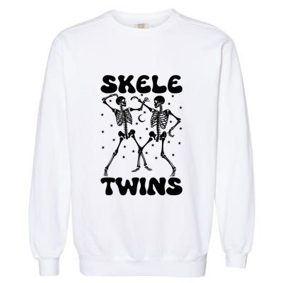 Twins Halloween Matching Skeletwins Garment-Dyed Sweatshirt