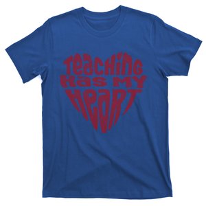 Teaching Has My Heart Teacher Valentines Day Cute Heart Gift T-Shirt