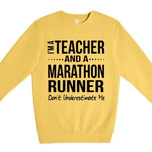 Teacher Half Marathon Funny Running Gift High School Runner Premium Premium Crewneck Sweatshirt