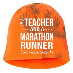 Teacher Half Marathon Funny Running Gift High School Runner Premium Kati - Camo Knit Beanie