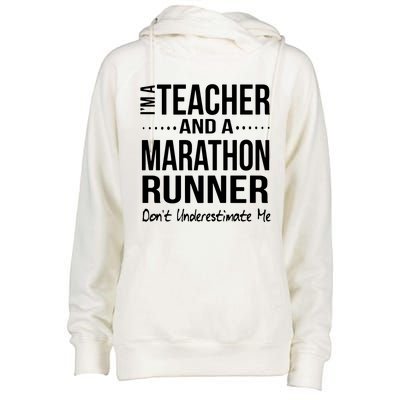 Teacher Half Marathon Funny Running Gift High School Runner Premium Womens Funnel Neck Pullover Hood