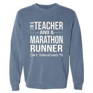 Teacher Half Marathon Funny Running Gift High School Runner Premium Garment-Dyed Sweatshirt