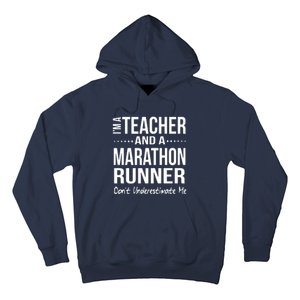 Teacher Half Marathon Funny Running Gift High School Runner Premium Hoodie