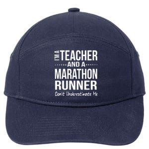 Teacher Half Marathon Funny Running Gift High School Runner Premium 7-Panel Snapback Hat