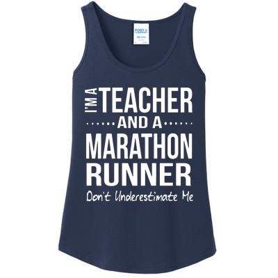 Teacher Half Marathon Funny Running Gift High School Runner Premium Ladies Essential Tank