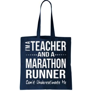 Teacher Half Marathon Funny Running Gift High School Runner Premium Tote Bag