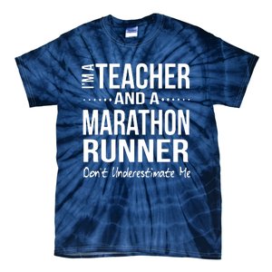 Teacher Half Marathon Funny Running Gift High School Runner Premium Tie-Dye T-Shirt