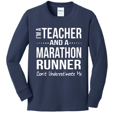 Teacher Half Marathon Funny Running Gift High School Runner Premium Kids Long Sleeve Shirt