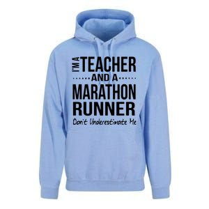 Teacher Half Marathon Funny Running Gift High School Runner Premium Unisex Surf Hoodie